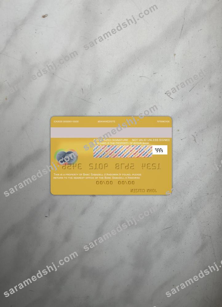 Andorra Bank Sabadell Mastercard photolook back